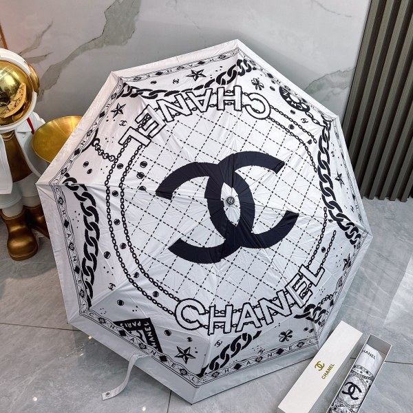 入手困難 シャネル n級品 Chanel リボン夏の新作全自動折りたたみ晴雨傘