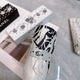使い勝手良し シャネル コピー Chanel バラの花の柄の三つ折り自動折りたたみ晴雨傘