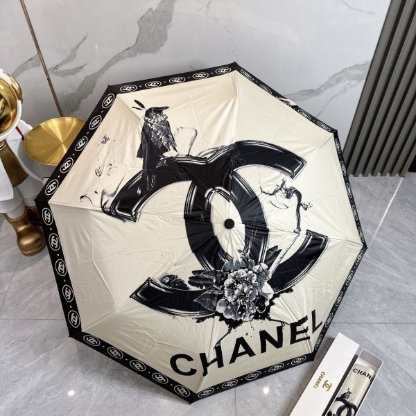 高品質 シャネル 激安偽物 Chanel リボン夏の新作全自動折りたたみ晴雨傘