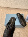 累積売上総額第１位！プラダ 激安偽物 のショーモデルレトロなフリンジ半スリッパの単靴