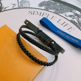 大人気 ルイヴィトン 偽物通販 LV牛革手縄ブレスレット
