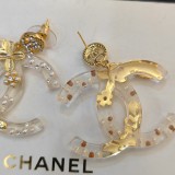 稀少 シャネル 偽物通販 の透明水晶パールティーフラワーアルファベットコンビネーションイヤリング