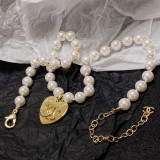 【話題商品！】シャネル 激安偽物 ChanelのダブルCパールハート ネックレス