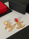 超話題! シャネル 偽物通販 Chanel のレトロな赤エンボスの大判cイヤリング