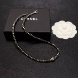 日本未入荷 シャネル 激安偽物 ChanelアルファベットダブルC高級突起天然黒胆石ネックレス