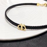 入手困難 ディオール コピー Dior のアルファベットの最新レザーネックレス