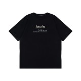 稀少 ルイヴィトン n級品 LVビーズ刺繍アルファベット半袖Tシャツ