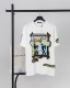 大人気 ルイヴィトン n級品 LVバンドミュージシャンスプレープリント半袖Tシャツ