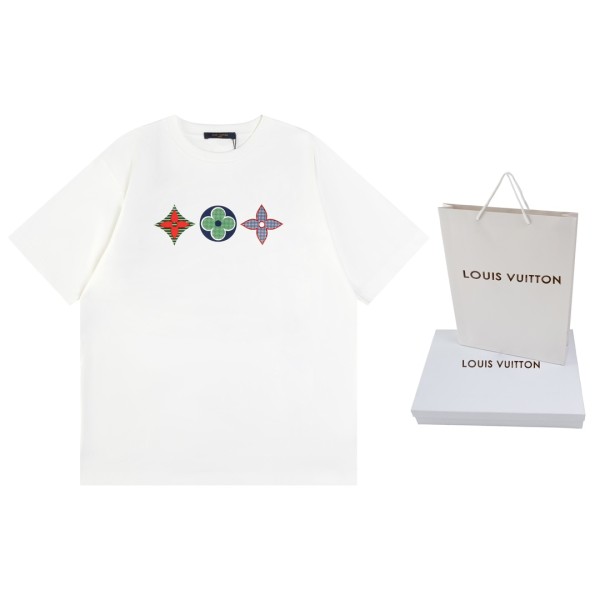 超話題! ルイヴィトン n級品 LV三花柄プリント半袖Tシャツ