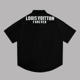 超奇跡の入荷☆ ルイヴィトン コピー LV25SS新型立体🌺刺繍花細工アルファベットプリント半袖シャツコート