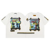 高品質 ルイヴィトン 激安通販 LVバンドミュージシャンスプレープリント半袖Tシャツ