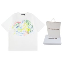 ★超人気 ルイヴィトン コピー LVカラークレヨンプリント半袖Tシャツ