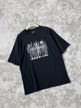 入手困難 バレンシアガ 激安通販 SS 25キャラクターアルファベットロゴ幾何学模様プリントラウンドネック半袖Tシャツ