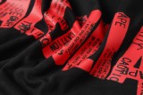 入手困難 バレンシアガ 偽物通販 赤色テープ割破工芸半袖Tシャツ男女同型ゆとりバージョン