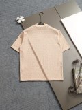 追跡付 フェンディ スーパーコピー 2025SSのクラシックな戦馬プリントロゴの暗紋タオル刺繍アルファベットロゴTシャツ