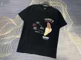 日本未入荷 フェンディ 偽物通販  のプリントアルファベットロゴラウンドネック半袖Tシャツ2色