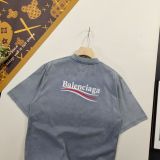 一目惚れ♪ バレンシアガ n級品 の2025 SSコーラウェーブプリント引き裂き洗い水を旧半袖Tシャツ2色