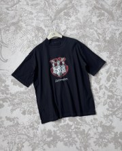超話題! バレンシアガ コピー SS 25パリ城のゆったりカジュアルTシャツカップルモデル-