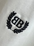 追跡付 バレンシアガ コピー 25 SS新型夏服の定番麦の穂のダブルB刺繍のシンプルな半袖Tシャツ