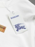 新作 バーバリー 激安通販 アルファベット刺繍二重袖背格子貼布の精巧で美しい重工芸Tシャツ