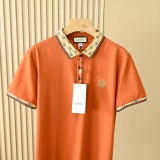 新作 グッチ 激安偽物 Gucci  レトロジャカード織のリバーシブルビジネスカジュアル半袖ポロシャツ