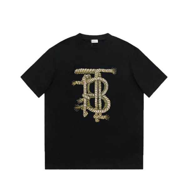 追跡付 バーバリー n級品 BurberryのTbアルファベットプリントオールインワントレンド半袖Tシャツ