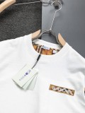 日本未入荷 バーバリー 激安偽物 刺繍二重袖背格子貼布の精巧で美しい重工芸Tシャツ