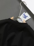 追跡付 バーバリー 偽物通販 アルファベット刺繍二重袖背格子貼布の精巧で美しい重工芸Tシャツ