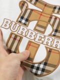新作 バーバリー 激安通販 アルファベット刺繍二重袖背格子貼布の精巧で美しい重工芸Tシャツ