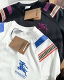 超奇跡の入荷☆ バーバリー n級品 Burberryパッチワークネックバイカラーリボン刺繍半袖Tシャツ2色