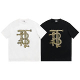 追跡付 バーバリー n級品 BurberryのTbアルファベットプリントオールインワントレンド半袖Tシャツ