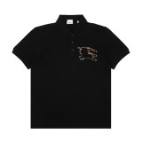 ★超人気 バーバリー 激安偽物 Burberryのチェック柄透かし彫り戦馬半袖ポロシャツ