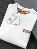 日本未入荷 バーバリー 激安偽物 刺繍二重袖背格子貼布の精巧で美しい重工芸Tシャツ