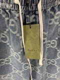 新作 グッチ コピーおすすめ GucciフルプリントジャカードダブルGデニムパンツ五分パンツ
