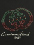 日本未入荷 グッチ n級品 Gucciの前後に刺繍された丸首半袖Tシャツ