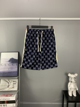 使い勝手良し グッチ 激安通販 GucciフルプリントジャカードダブルGデニムパンツ五分パンツ