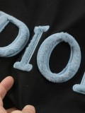 入手困難 ディオール 激安偽物 のアルファベット刺繍パッチワーク植毛Ｔシャツ