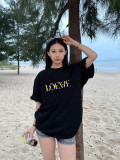 一目惚れ♪ ロエベ 激安偽物 アルファベットロゴフラワー重工刺繍オールインワン半袖Tシャツ
