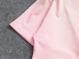 ★超人気 クロムハーツ 偽物通販 十字架ピンクドリル半袖tシャツ