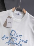 高品質  ディオール 偽物通販 の25 ss胸元刺繍アルファベット手描きサインＴシャツ