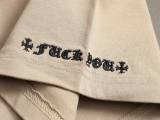 一目惚れ♪ クロムハーツ  スーパーコピー 十字架に皮を貼った半袖Tシャツ