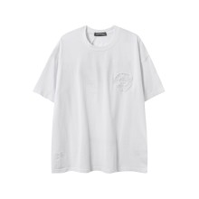 入手困難 クロムハーツ n級品 刺繍立体ロゴ水洗い旧丸首半袖Tシャツ