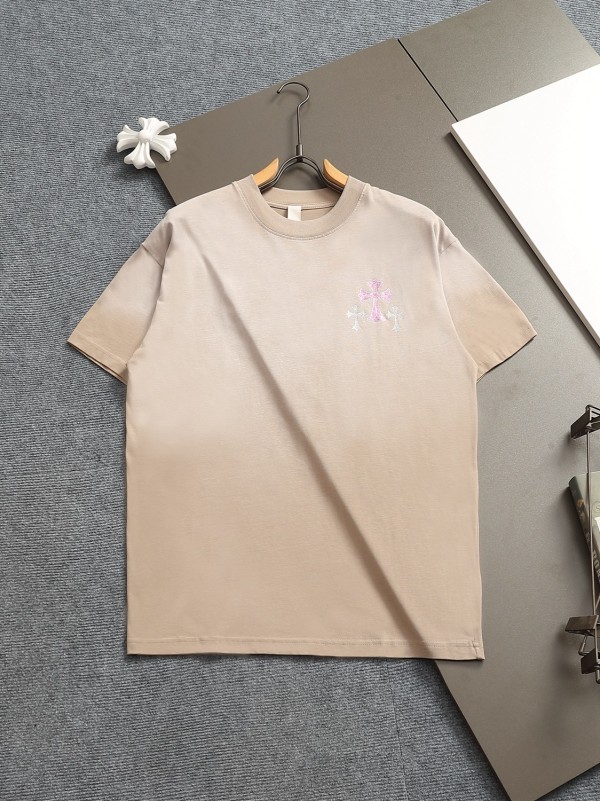大人気 クロムハーツ 激安通販 十字架ピンクドリル半袖tシャツ