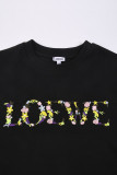 一目惚れ♪ ロエベ 激安偽物 アルファベットロゴフラワー重工刺繍オールインワン半袖Tシャツ
