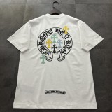 【話題商品！】クロムハーツ n級品 馬蹄の花に皮を貼った半袖Tシャツ