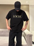 一目惚れ♪ ロエベ 激安偽物 アルファベットロゴフラワー重工刺繍オールインワン半袖Tシャツ