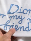 高品質  ディオール 偽物通販 の25 ss胸元刺繍アルファベット手描きサインＴシャツ