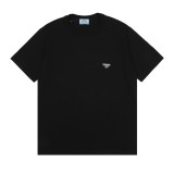 追跡付 プラダ スーパーコピー 定番の鉄マークロゴ半袖Tシャツ