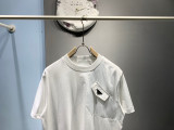 高品質 プラダ コピー 針編みジョイントポケット三角標丸襟半袖Tシャツ
