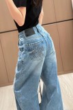 【限定】 プラダ コピーおすすめ 逆三角グラデーション刺繍ジーンズ